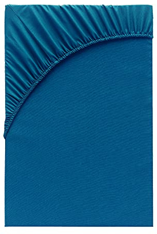 Class Home Collection Spannbettlaken 90x200cm - 100x200cm Jersey Baumwolle Petrol