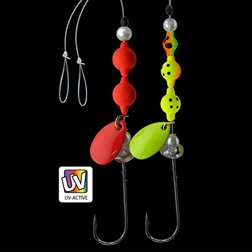 Jenzi DEGA Nachläufer-Vorfach für Butt-Löffel, Verschiedene Ausführungen, 35cm oder 70cm Länge, Hakengröße 1 BZW. 2, Durchmesser 0,35mm o. 0,40mm (M)