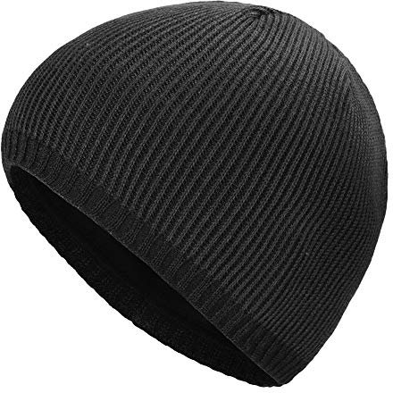 ZLYC Herren Winter Strickmützen Dick Warm Slouch Beanie Mütze(Einfache Holzkohle),Gr. Einheitsgröße