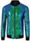 Lars Amadeus Herren Varsity Jacke Halloween Party Disco Glänzende Glitzer Pailletten Bomberjacke Grün L