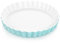 LOVECASA Traditional Round Porcelain Quiche Dish with Ruffle Edge Turquoise