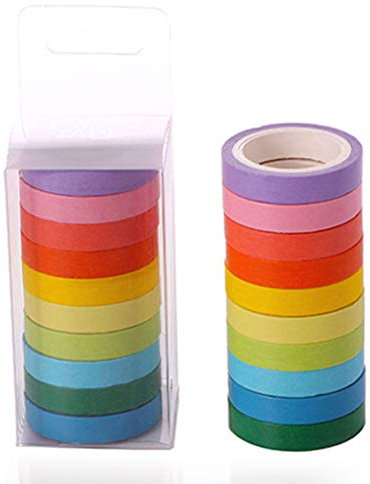 GUMEI 10Pcs / Lot Macarons Masking Washi Tape Set DIY Basteldekor Scrapbooking Tape für Tagebuchalbum Briefpapier Schulbedarf 10color
