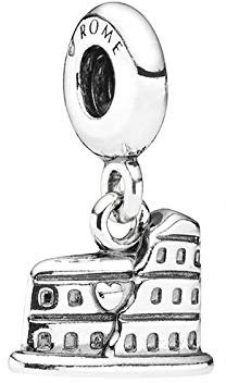 ZHANGCHEN 925 Sterling Silver Bead Roman Colosseo Pendente Charm Fit Fashion Women Pandora Bracciale Bangle Gift Gioielli fai da te