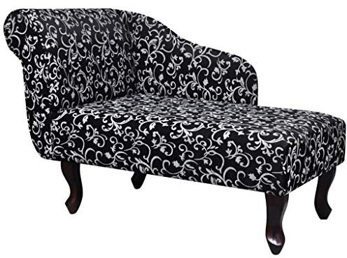 CHAHO Chaiselongue Récamiere,Chaise Longue Sofa,Couch Wohnzimmer,Chaiselongue Schwarz und Weiß Stoff