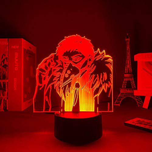 3D Nachtlicht Anime My Hero Academia Refit Schlafzimmer Lampe Dekoration Atmosphäre Kind Geburtstagsgeschenk Bunte LED-Illusionslampe-7 Farben Keine Fernbedienung