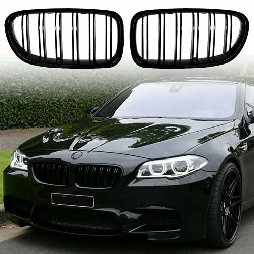 Auto Kühlergrill, Doppelbrücke Auto Kühlergrill Kompatibel mit 5er F10 F11 F18 520d 530d 540i 2010 2011 2012 2013 2014 2015 2016 Doppellamellengrill, 1 Paar