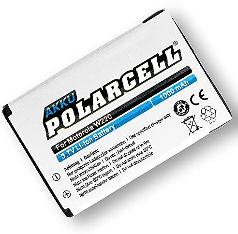 PolarCell BT50 Batteria per Motorola Wilder EX130, KRZR K3, W156, W180, W205, W208, W218, W220, W230, W270, W375, W377, W510, sostituisce batterie originali BQ50 | 1000mAh