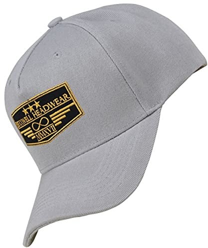 Bexxwell Baseball Cap hellgrau mit Patch (optimale Passform, Kappe, grau, Light Grey, Gray, Gold, Unisex)
