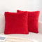 EMEMA Kissenbezüge Künstlich Pelz Kuschelkissen Fellkissen Sofakissen Dekorative Dekokissen Flauschig Kissenbezug Plüschkissen Kuschelig Couchkissen Kissen für Sofa 2er Set 40x40 cm Rot
