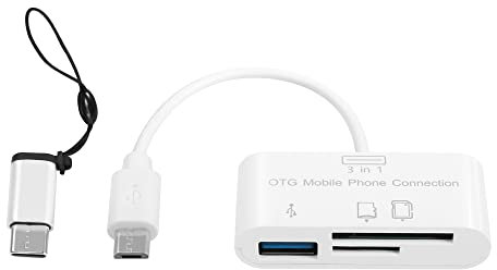 YACSEJAO USB C SD Kartenleser Adapter, Typ C Micro SD TF Kartenleser Adapter, 3 in 1 USB C zu USB Kamera Speicherkartenleser Adapter für mehr UBC C Geräte