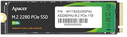 Apacer SSD AS2280P4U M.2 PCIE GEN3 X4 NVME 3500/3000 MB/S