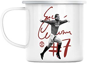 Enamelled Metal Eric Cantona Champion Manchester Collage Retro Football Star Vintage Mug