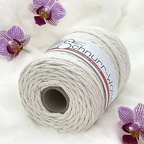 Wohnkult 100 m Makramee Baumwollkordel Baumwollschnur gedreht Ø 3mm 28 Auswahl (Natur)