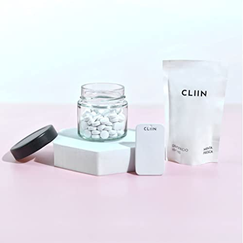 CLIIN Starter Kit Dentifricio Solido Idrossiapatite NO FLUORO | Made in Italy 124 compresse (2 mesi per 1 persona) | Dentifricio Ecosostenibile e Perfetto per i Viaggi | Dentifricio Sbiancant Naturale