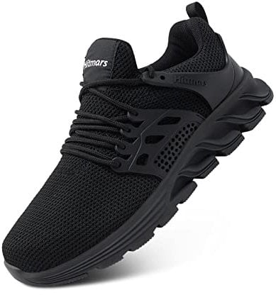 Hitmars Safety Trainers Men Women Steel Toe Cap Trainers Lightweight Work Trainers Safety Shoes Breathable Safety Boots Non Slip Industrial Sneakers Black UK 10