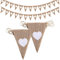 FINDIR 2er Wimpelkette Hochzeit Wimpeln Girlande Herz Leinen Vintage Girlande Jute Bunting Banner Deko Wimpelgirlande für Innen Draußen Hochzeitszeremonie Brautdusche Junggesellinnenabschied 2.8m