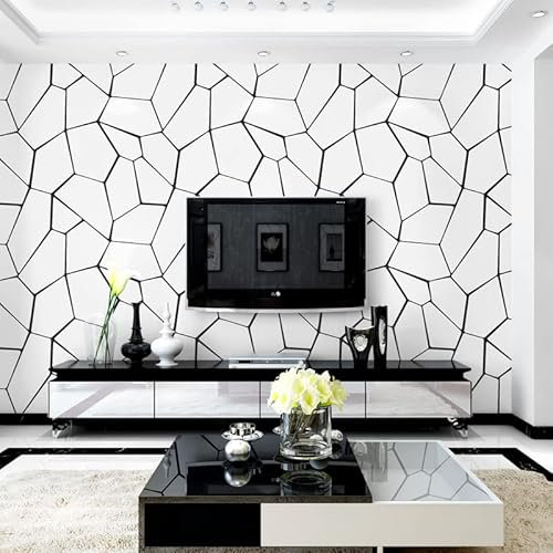Moderne Und Minimalistische Schwarze Und Weiße Vliestapete. Tapete Für Das Wohnzimmer Schlafzimmer Esszimmer. Skandinavischen Stil TV Hintergrund Tapete