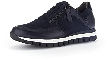 Gabor Damen Low-Top Sneaker, Frauen Halbschuhe,Wechselfußbett,Komfortable Mehrweite (H),Freizeitschuhe,Laufschuhe,Dark-Blue k.,42 EU / 8 UK