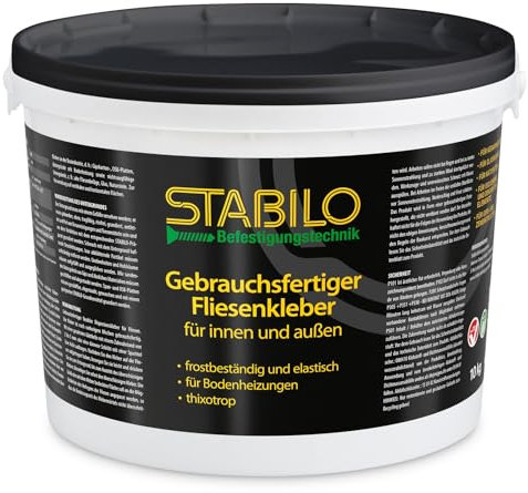 Gebrauchsfertiger Fliesenkleber 10kg | Fertigkleber | Dispersionskleber | Universalkleber | Kleber für innen und außen