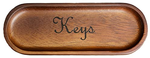 redchocol8® Handmade Small Oval Wooden Tray Keys Engraved Home Organise Key Tray Gift