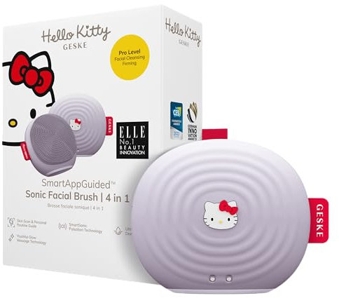 GESKE x Hello Kitty | SmartAppGuided™ Sonic Facial Brush | 4 in 1 | Elektrische Gesichtsreinigungsbürste | Reinigungsbürste | Gesichtsbürste | Hautreinigung | Skincare | sanfte Reinigung