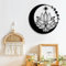 DUOOLN Wanddeko Metall Wandbilder Decoration, Mondphase Girlande，Blumen Kunst Wanddekorationen. Schwarzer Vintage Deko Wandbilder Wohnzimmer Modern Wandbehänge Für Das Schlafzimmer