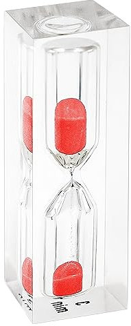 Sablier de 3 minutes en cristal pour brosse à dents - 3 minutes - Décoration de bureau