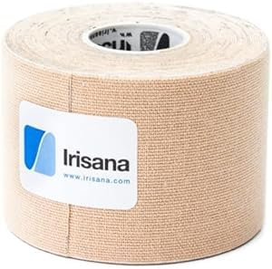 Irisana – Sporttape – Packung mit 2 Stück – Beige – 6,5 x 5 x 6,5 cm – Kinesiologisches Tape – Neuromuskuläre elastische Bandage – Turmalin – Elastisch und wasserfest