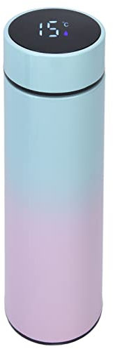 Smart Thermal Flask Digital Temperature Display Ideal for Hot Drinks and Boiled Water 500ml Stainless Steel Bottle Perfect for Cold Coffee Tea Milk on The Go (Light Blue Gradient)