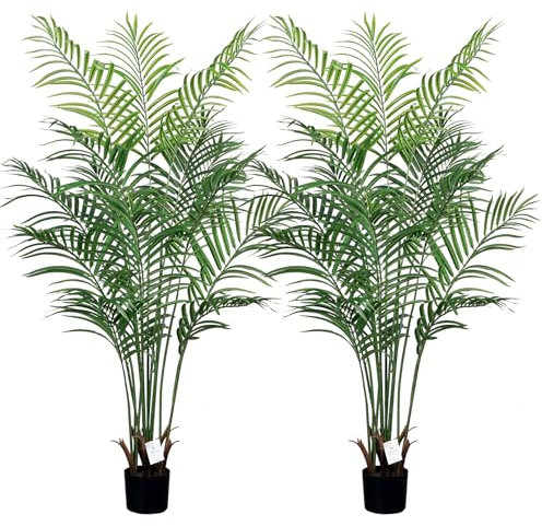 Leflos 150 cm Palmier Artificiel Dypsis Lutescens, Plante d'intérieur Seulement avec 13 Troncs détachables, déco pour Bureau, Magasin, Appartement et fête, 2-pièces