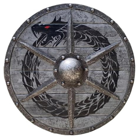 Wikinger Schild, Wikinger Mittelalter Schild für Erwachsene, Wikinger-Rundschild, Rundschild aus, Dekoratives Schild Spielzeug für Restaurant, Mittelalter Valhalla Warweave Wikinger Schild