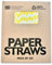 Pajitas de papel biodegradables, paquete de 250 pajitas desechables amarillas y blancas para suministros de fiesta, cumpleaños, bodas y Navidad, pajitas reciclables para jugo, café y bebidas frías, 6