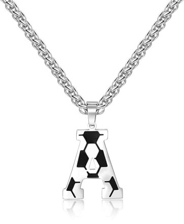 Lantine Fußball Buchstaben Halskette Fußball Anhänger Edelstahl Buchstaben A 55cm Kette Fußball Geschenke