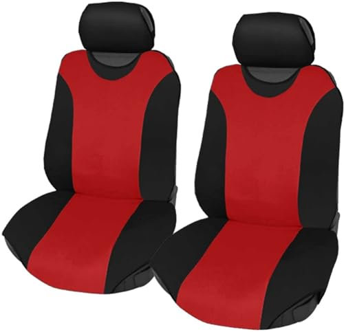 Rebeca Shop Coprisedili per auto Universali, tessuto poliestere, set fodere protezione sedili, copertura adattabile, No Suv Coppia Anteriore (Rosso)