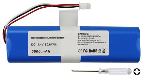 K KYUER 5600mAh Rechargeable Saugroboter Akku für HONITURE Q6/Q6 Pro AIRROBO T10+/T20+ Ultenic T10/T10 Pro, Zoozee Z50 / Z70 Arnagar S8/S8 Pro Laresar L6 Robot Vacuum Cleaner with Tools