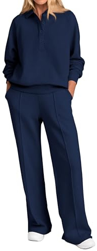 PRETTYGARDEN Damen Pc035 Sweatsuit mit Knöpfen