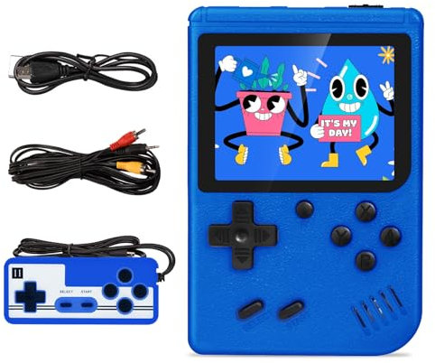 Retro Game Console, Handheld Game Console with 500 FC Games, Hd Screen and Rechargeable Battery, Support for Connecting TV and 2 Players