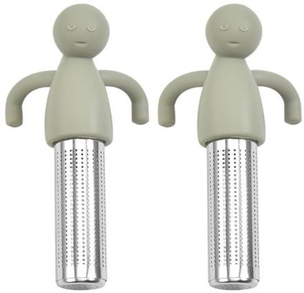 WeddHuis 2 Stück Tea Infuser 304 Edelstahl Teesieb Teefilter mit Griffen Tee Sieb Teeei Teesieb Tasse Feinmaschiges Teesieb für Losen Tee Kaffee Gewürze (grau)