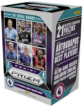2024–25 Panini Prizm Premier League Blaster-Box, EPL Fußball-Sammelkarten, enthält Exklusive Blaster-Preise, Rookies und Einsätze, offizielles Panini Einzelhandelsset