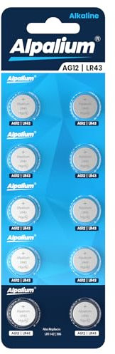 Alpalium AG12 LR43 Alkaline Knopfzelle Batterien 10er Pack - 1.5V Ohne Quecksilber, Premium Qualität & Lange Lagerfähigkeit