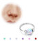 BodyBonita Opal Dünne Nasenringe Creolen – 20G 316L Chirurgenstahl Nasenpiercing Schmuck Weißer Opal 7mm Silber