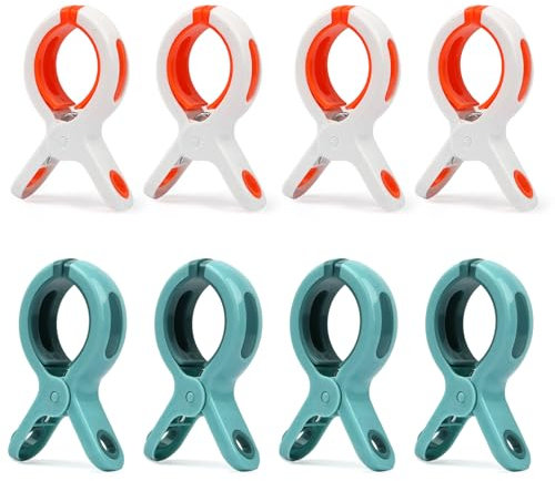 8 Stück Handtuchklammern für Strandliegen, Winddicht Wäscheklammern Groß, Strandtuch Klammern, Klammern Groß für Kleidung Bettwäsche Sonnenliegen Pool Stuhl Badetuch