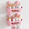 TAILI Duschablage Ohne Bohren, 2 Stück Badezimmer Regal, Duschregal Plastik Duschkörbe an der Wand Montiert für Küchen und Badezimmer, Rosa