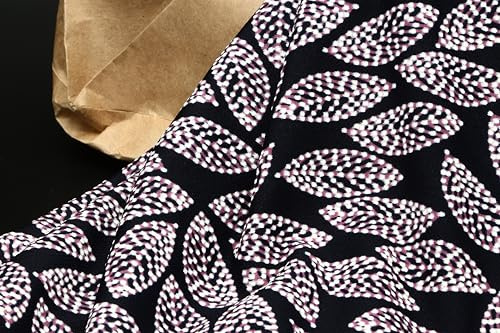 Eleganter Meterware Stoff, 300 x 140 cm: Perfekt für Dekoration, Bekleidung, Heimtextilien, DIY, Patchwork, Basteln, kreative Projekte, Kleidung, Tischläufer, Dekostoff und Kinderstoffe, Blattmuster