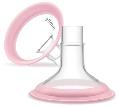 Maymom MyFit 28mm Shields, Pano Series; Compatible with Medela Breast Pump - PersonalFit, Freestyle, Harmony, Maxi, Freestyle Flex Connector; Connect Maymom a Wide Connector
