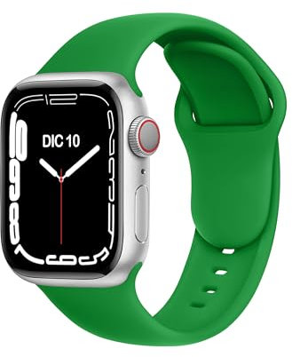 ELETTRONEO C1B Correa Deportiva para Apple Watch Ultra 2 49mm, Series 10 46mm, 9 8 7 45mm 41mm, SE 6 5 4 44mm 40mm, 3 2 1 42mm 38mm Pulsera Strap, Verde Navideño