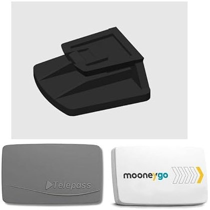 Generico Clip de support pour TelePass 2019 - Fixation Amovible sans Outils, Compatible avec Télépéage pour Voiture - Porte T.Pass 3 x 3 cm, Design Compact et Discret, 1 pièce, Noir