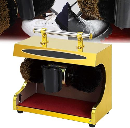 FLNOZAMZ Cireuse de Chaussures Commerciale - Polisseuse de Brillance à Induction électrique Automatique avec Brosse Douce et Dure, Facile à Nettoyer
