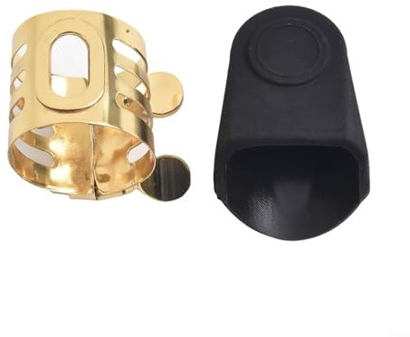 Abrazadera de ligadura de boquilla de saxofón, compatible con saxofón tenor alto soprano y clarinete para una fijación fiable de caña y sonido mejorado (ALTO SAX)