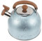 Gatuida Tetera De Acero Inoxidable Olla Conveniente Inducción Y Práctico Hervidor De Agua Olla Para El Hogar Silbato De Tetera Para Estufa De Gas Con Asa Tetera Silbido Blue Madera